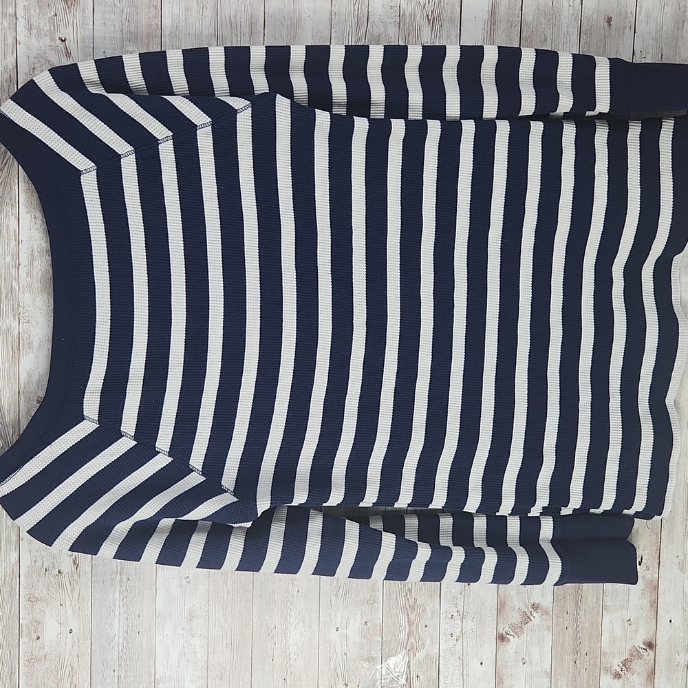 Old Navy, Woman's Striped Navy and White Pullover - Picture 3 of 4